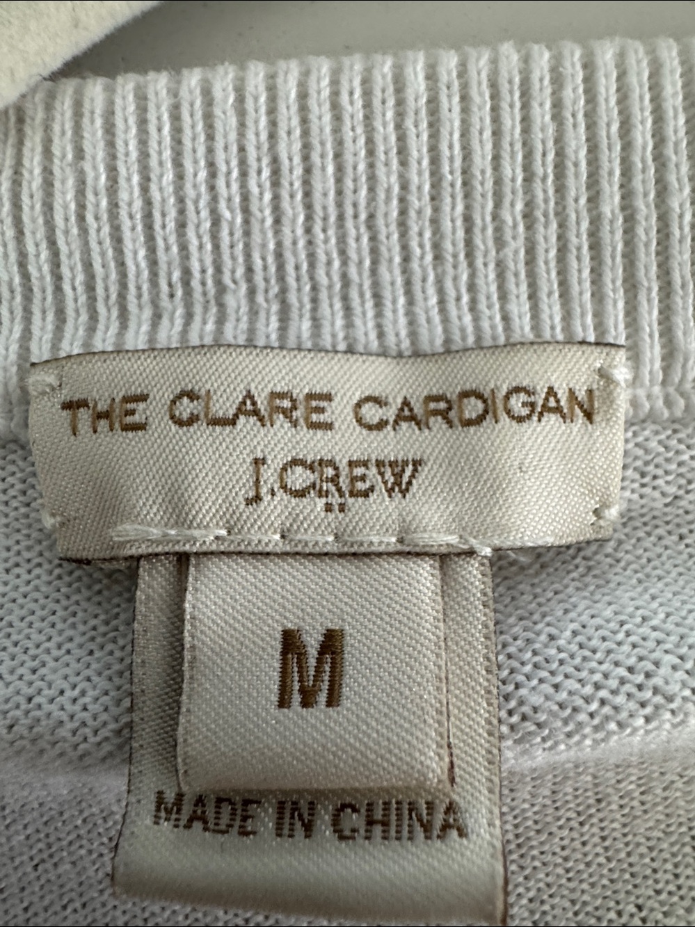 J. Crew Clare White Crewneck Button-Front Cardigan - Picture 2 of 16